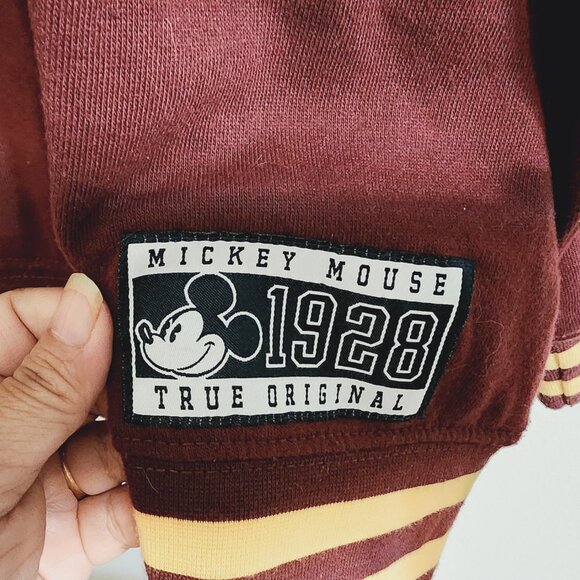 Disney Fashion Collection Sweatshirt Varsity Jersey Embroidered M Mickey Sz L - Picture 11 of 16
